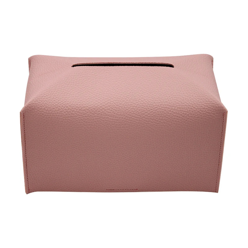 boîte mouchoirs simili cuir moderne blanc bleu rose marron minimaliste