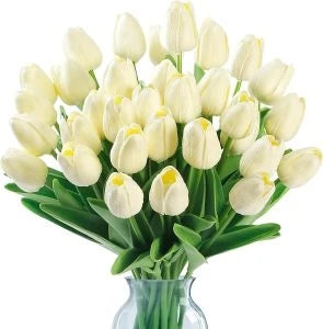 bouquet tulipes artificielles multicolores moderne vase transparent mariage décoration intérieure