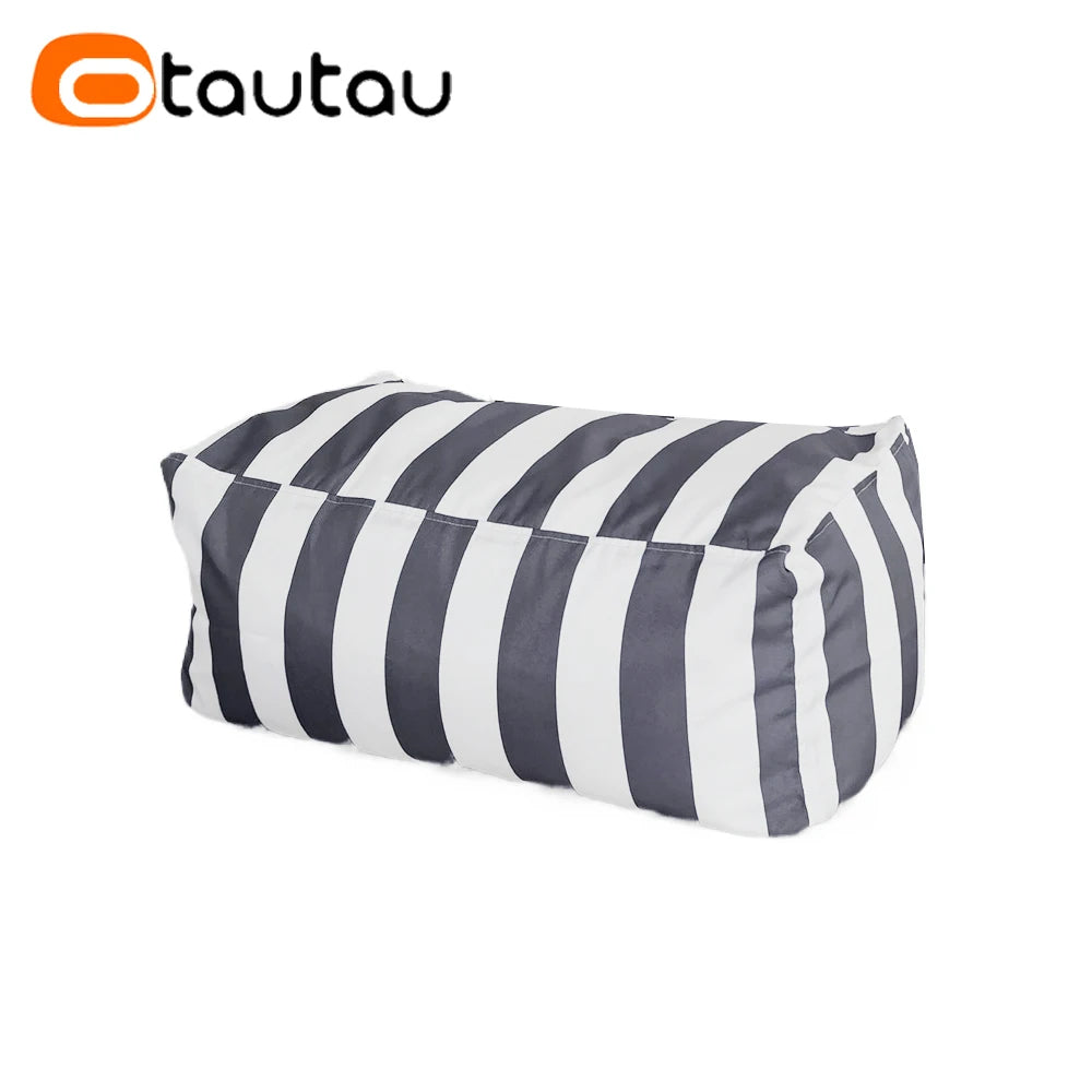 coussin d'assise jardin rayures beige blanc moderne piscine extérieur housse fauteuil plage grande