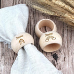 anneau serviette bois personnalisable arc ciel couronne cœur donut naturel minimaliste respectueux environnement decoration