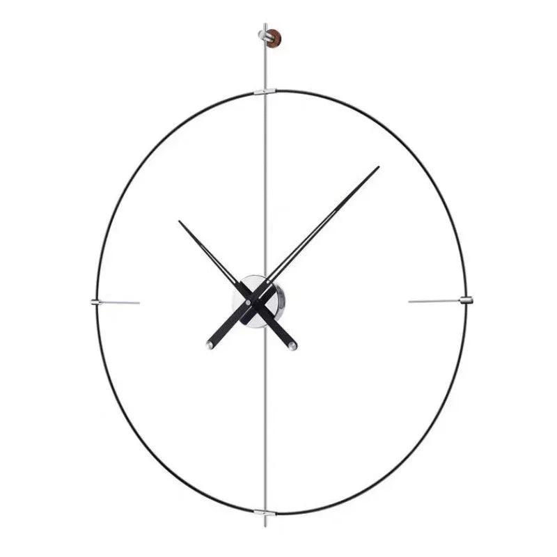 horloge murale moderne aiguille quartz noir cuivre bois visuelle unique minimaliste salon