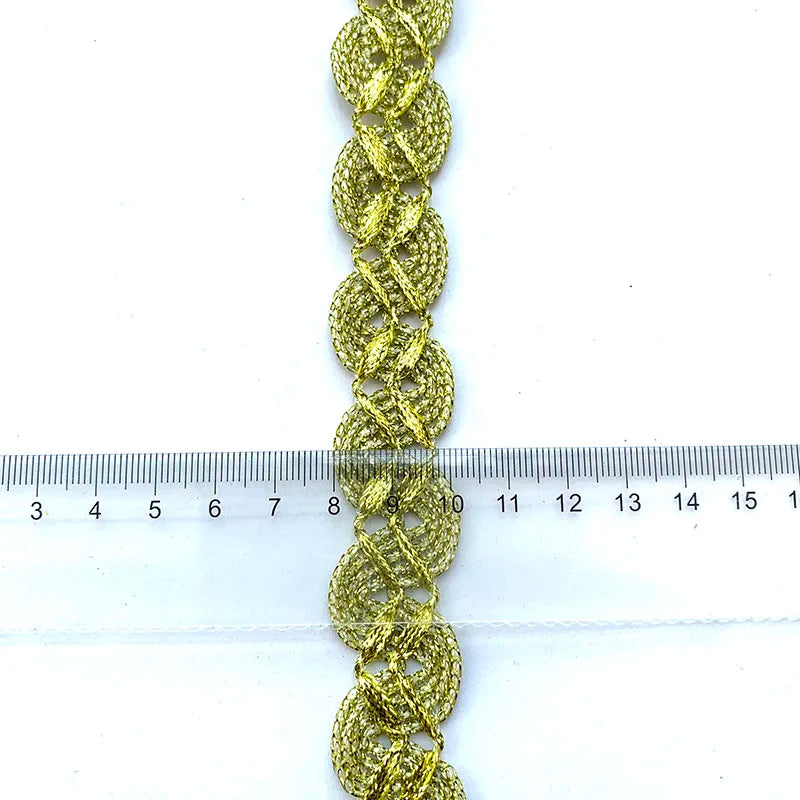 rubans décoratifs dentelle polyester mariage argent or vert motif géométrique classique adhésif