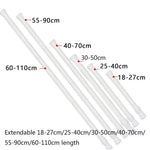 tige extensible blanche moderne adhésive 18 110cm support douche capacité 1.5kg rond lisse plastique