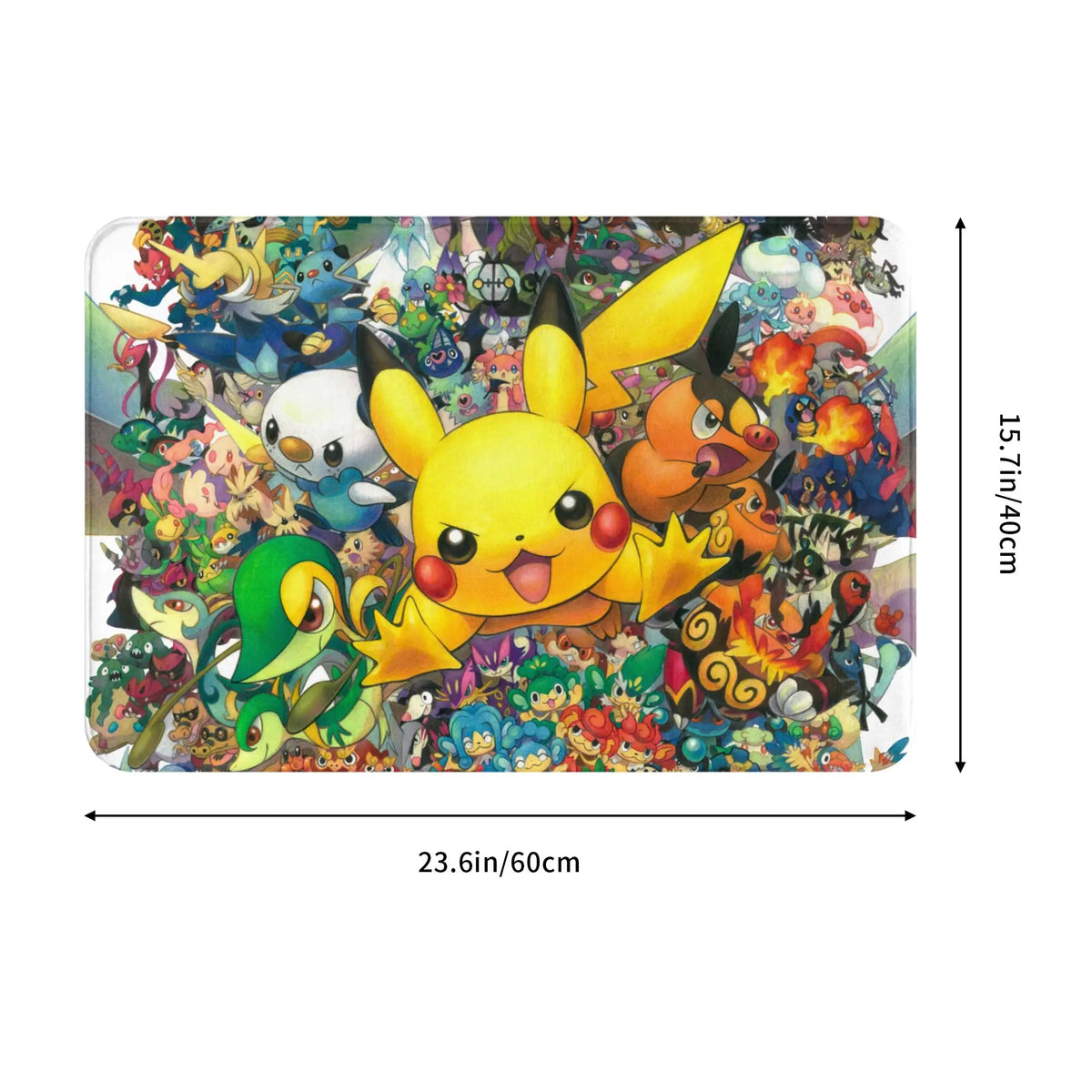 tapis antidérapant multicolore pokémon illustration moderne absorbant extérieur entrée cuisine balcon