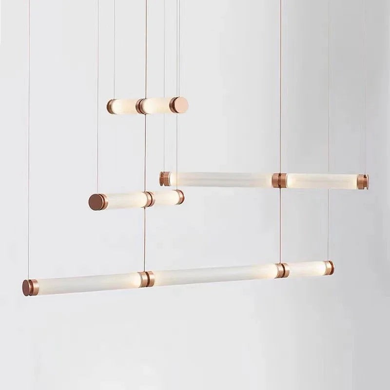 suspension lumineuse moderne scandinave doré transparent salon restaurant étude chambre