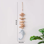 décoration murale hippocampe bois flotté coquillage suspension intérieur thème marin plage