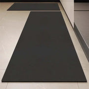 tapis cuisine antidérapant imperméable motif floral géométrique gris beige moderne