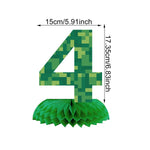 numéros table vert pixelisé moderne fête anniversaire enfant baptême événement révélation sexe retour école