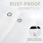 rideau douche moderne rayé blanc gris ourlet standard éva semi transparent métalliques facile installer