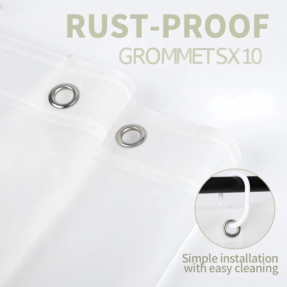rideau douche moderne rayé blanc gris ourlet standard éva semi transparent métalliques facile installer