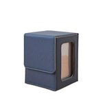 boîtes rangement cartes simili cuir violet vert orange rouge bleu noir blanc moderne poignée