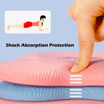 coussin yoga bleu clair rayures modernes antidérapant tpe doux rebond lent support genou coude