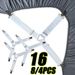 attaches drap métal élastique blanc noir utilitaires clips ressorts ensemble fixations couvertures lit canapé