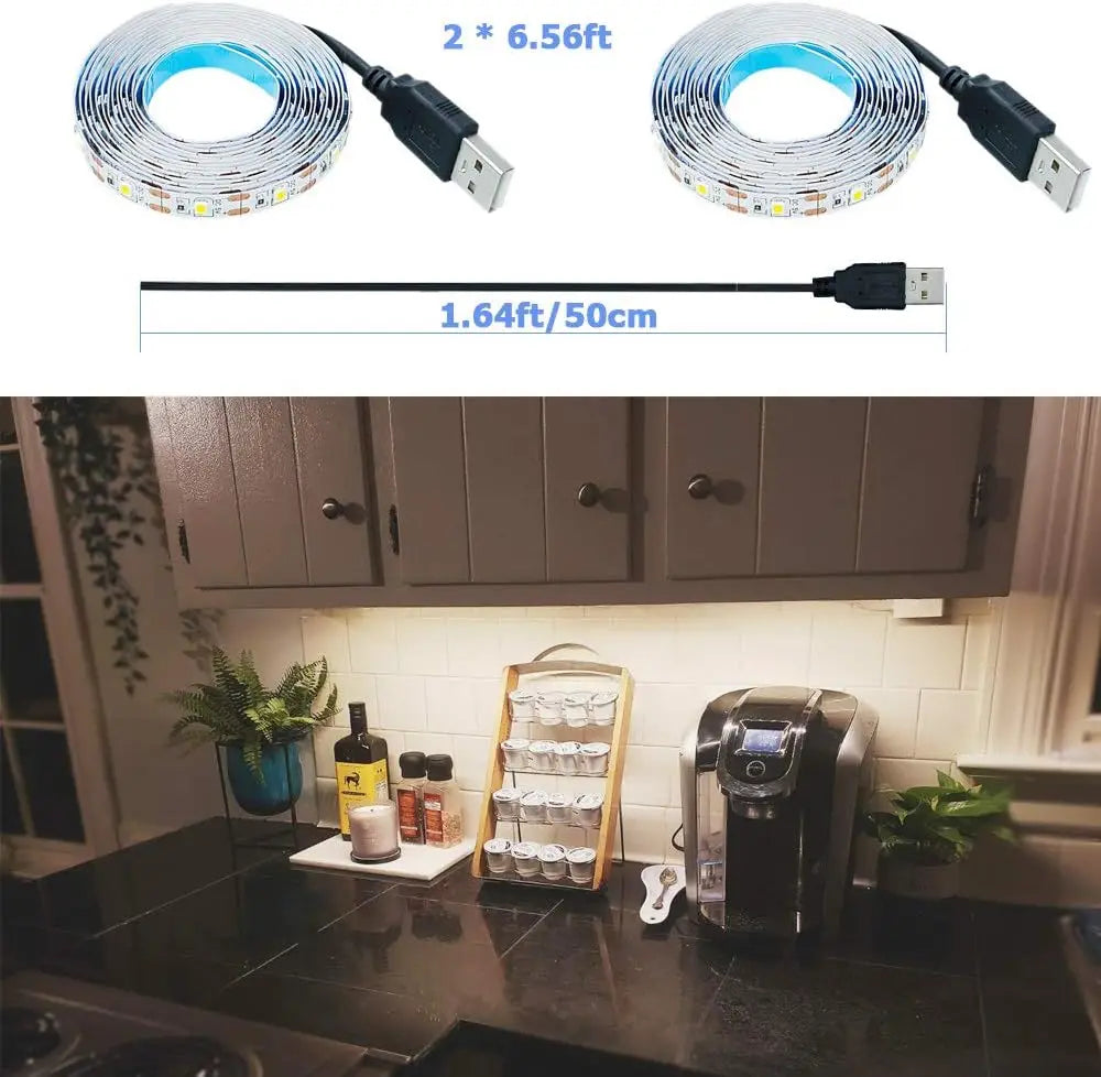 ruban led flexible blanc adhésif moderne éclairage salon 5v usb 60 led/mètre bande lumineuse