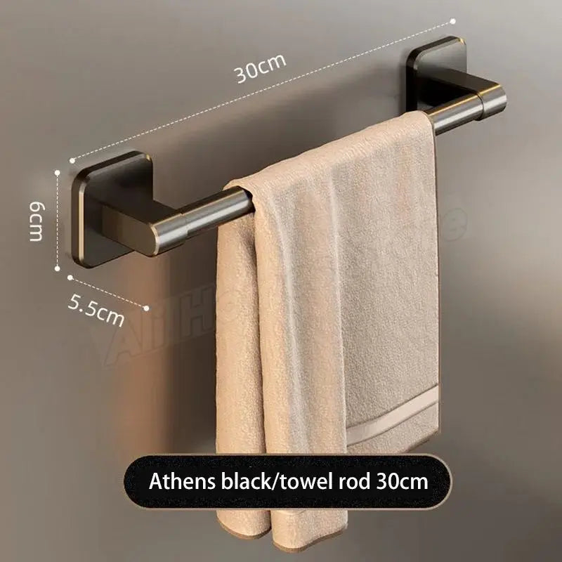 porte serviettes mural adhésif gris moderne rangement salle bain support serviettes fixations sans perçage