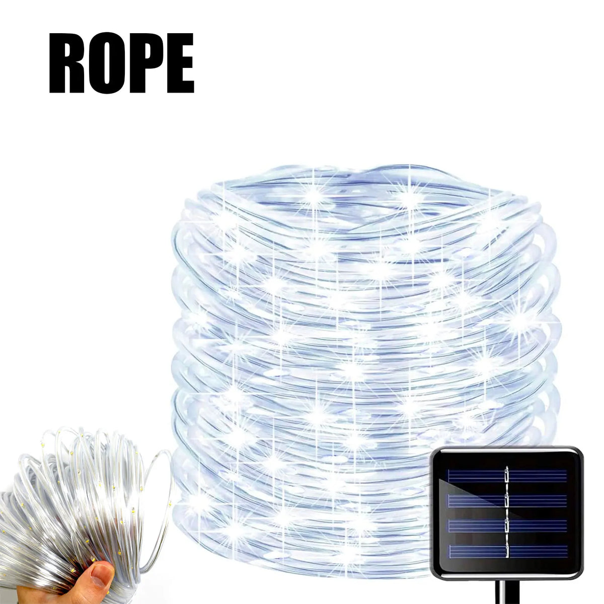 guirlande lumineuse solaire ip65 led blanc chaud moderne extérieure jardin décoration vacances filaments lumineux
