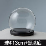 boule verre transparent socle bois décoration d'intérieur moderne objet d'exposition moderne