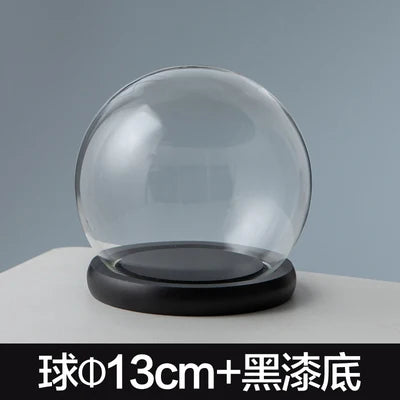 boule verre transparent socle bois décoration d'intérieur moderne objet d'exposition moderne