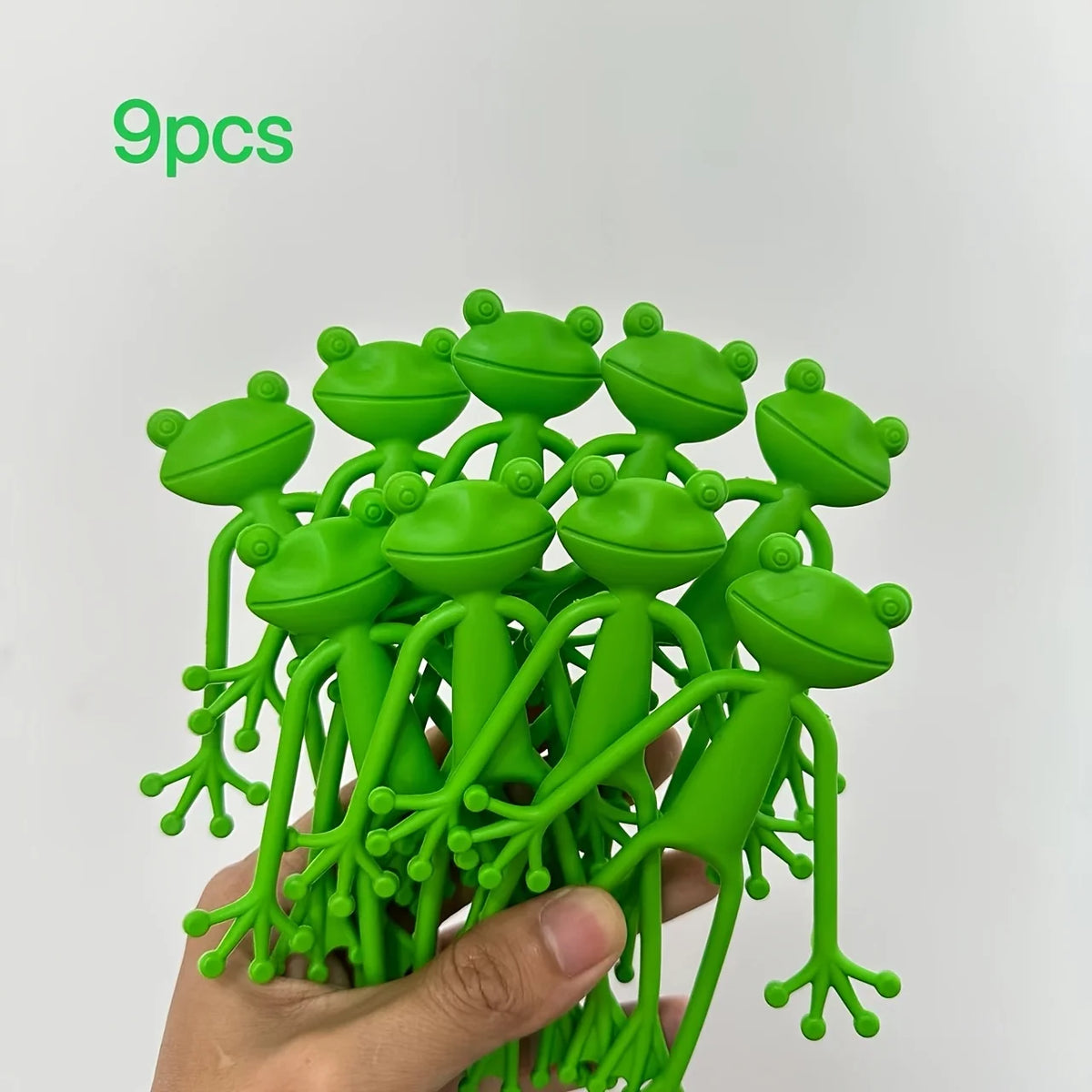support plante forme grenouille verte plastique pattes articulées mignon adhésif 12 pièces