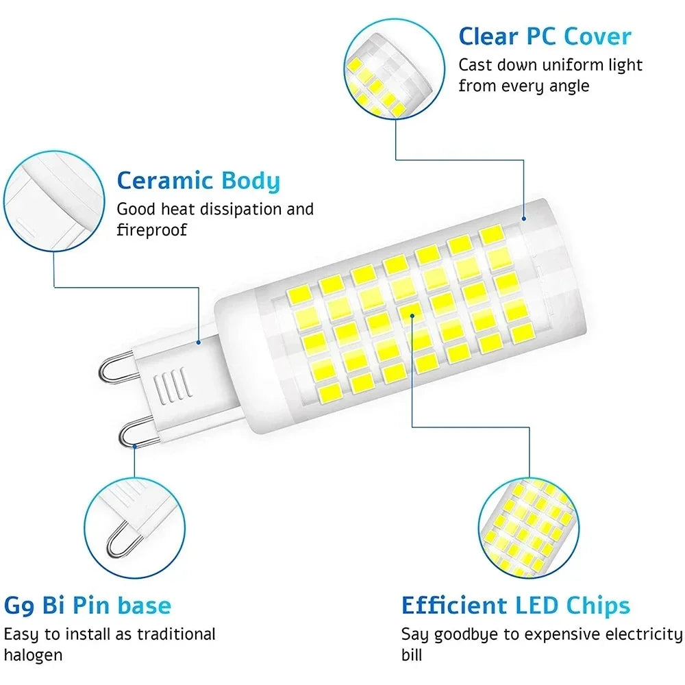 ampoule led g9 12w 220v 2700k blanc carrés jaunes modernes 50000h 250lm
