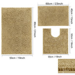 ensemble tapis bain chenille doux absorbant secage rapide motif rayures salle bain