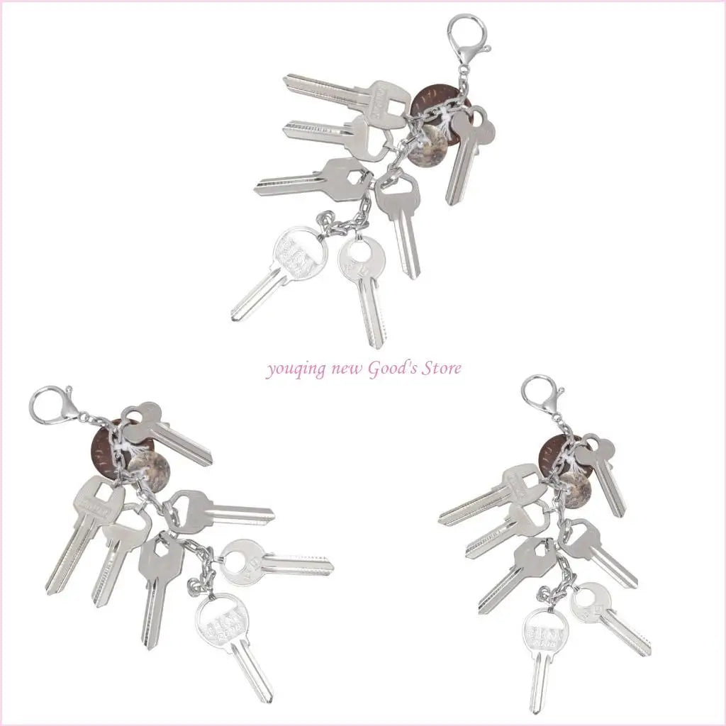 porte clés moderne argenté boucle clé chaîne minimaliste fashion ornement noël