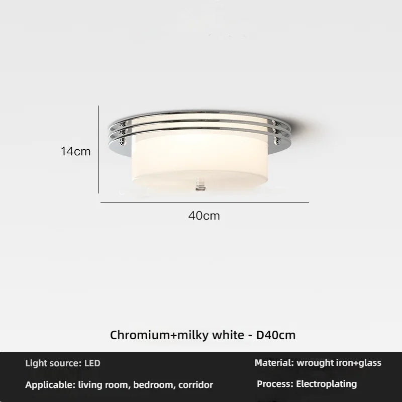 lampe moderne blanc chrome verre opaque 30cm 40cm LED 3000K 4500K 6000K(touches)
