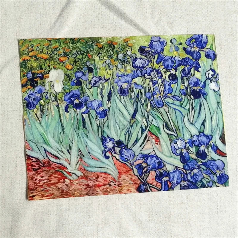 tissu coton lin hand dyed peinture huile van gogh rapide respirant craft scrapbooking patchwork