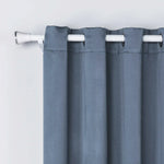 rideau moderne opacité transparence bleu blanc tissu uni légèrement texturé chambre salon erotique couple