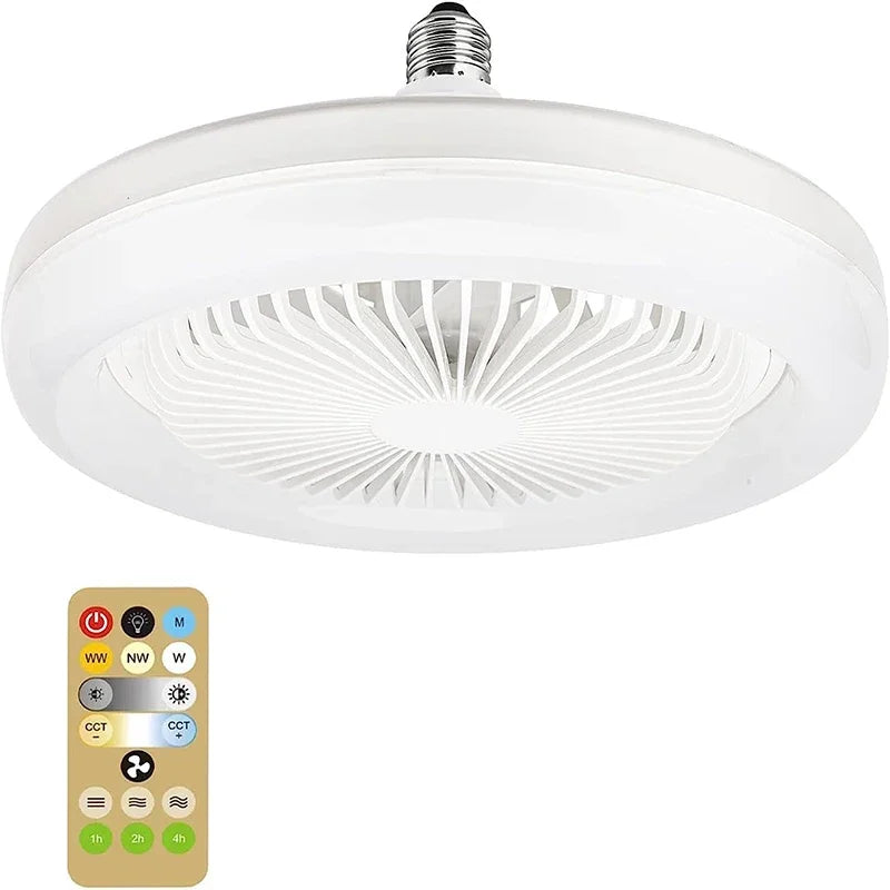 ventilateur plafonnier lampe led blanc moderne télécommande grille opacité fixations incluses