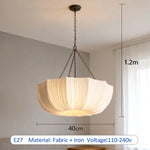 lampe suspendue moderne blanche chaîne métallique rayures horizontales 40 50 cm