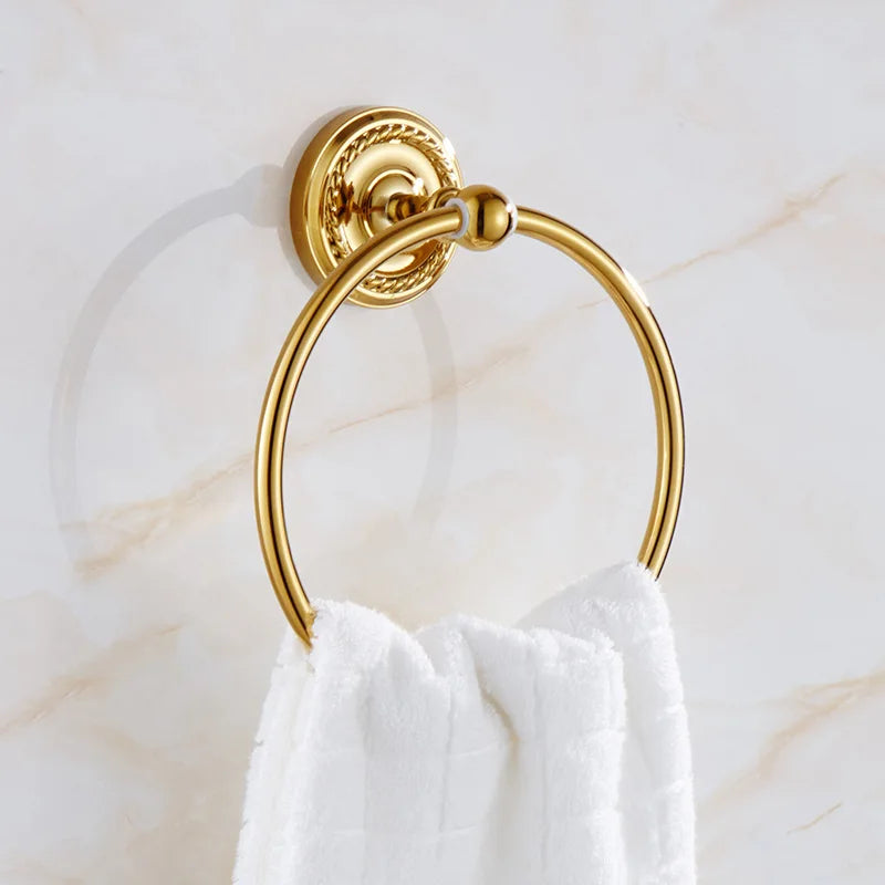 accessoires salle bain or chrome classiques porte savon serviettes anneau roulé fixations murales