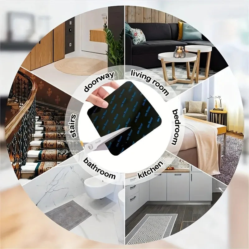 tapis antidérapant adhésif durable invisible moderne maison 12 pièces fixe tapis compact