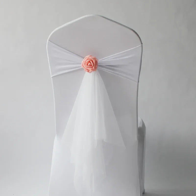 décoration chaise mariage turquois rouge blanc rose texturé voile transparent événement formel