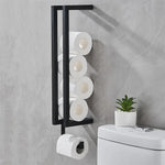 Porte-serviettes en papier noir mural en acier inoxydable pour salle de bain