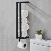 Porte-serviettes en papier noir mural en acier inoxydable pour salle de bain moderne et fonctionnelle