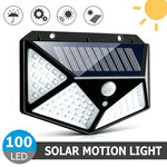 lampe solaire détecteur mouvement 100 led ip65 moderne fixation muraleextérieur jardin garage