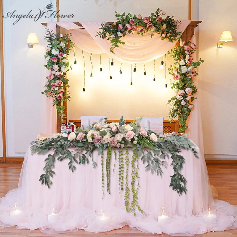 Guirlande de feuilles de saule artificielles vertes 1,8m pour décoration table