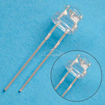 Diodes led 5mm bleu vert rouge blanc chaud jaune violet rose orange transparentes 20000h