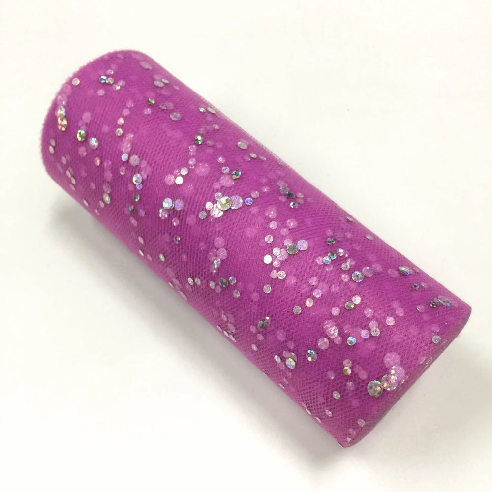 ruban tulle paillettes blanc jaune bleu rose violet rouge vert décoratif 25 yards 15cm