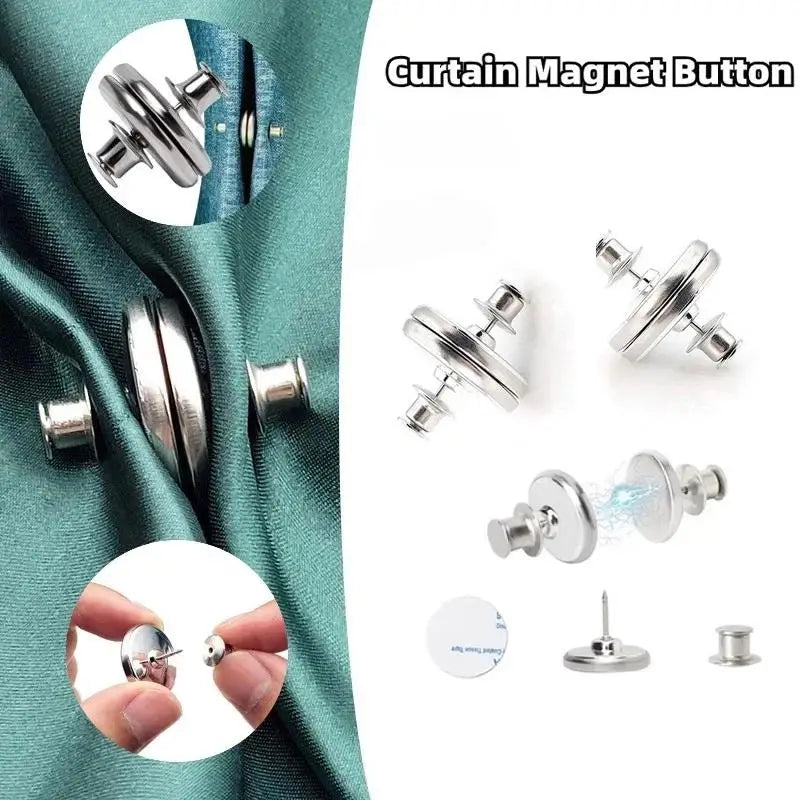 clips magnétiques rideaux argenté moderne adhésifs réglables pvc accessoire fenêtre fixations
