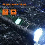 lampe torche led rechargeable 36w 5000lm noir robuste banque alimentation usb