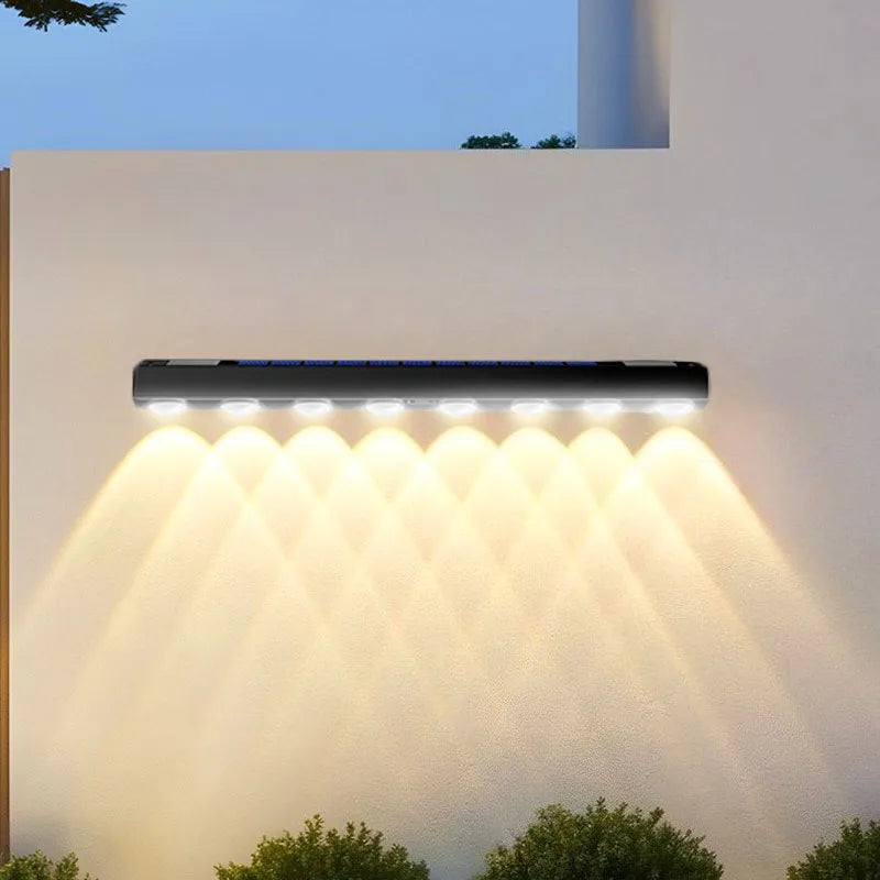 luminaire solaire mural moderne led verre transparent plaque numerotation maison
