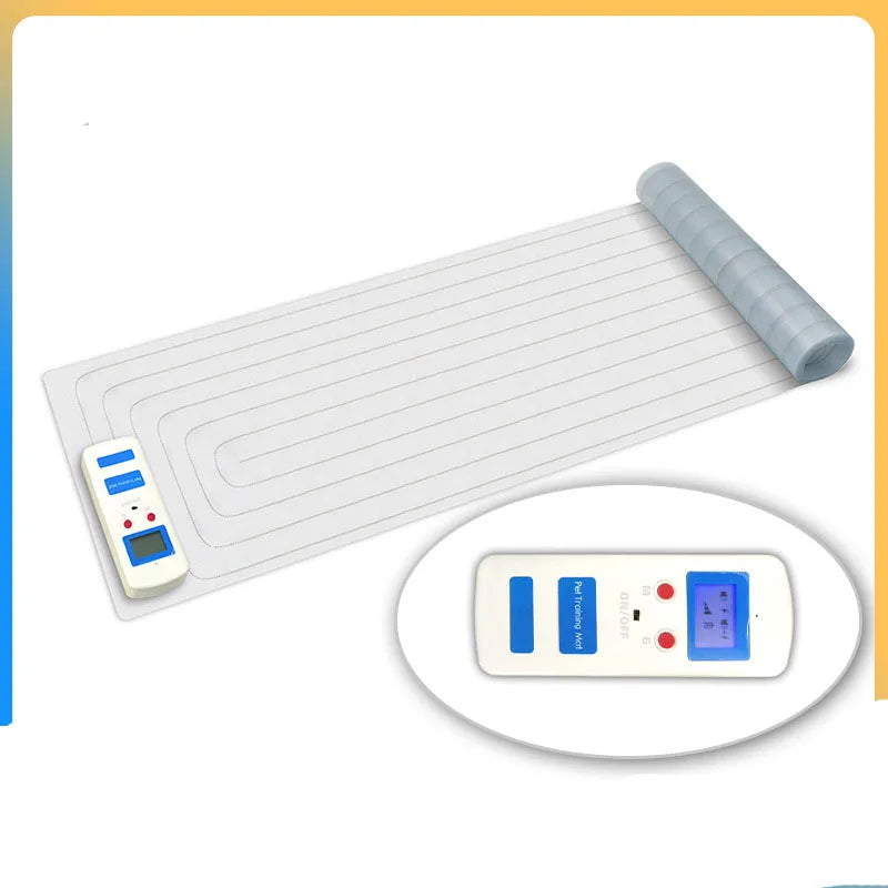 tapis d'entraînement chien adhésif led blanc rayures horizontales moderne repulsif pvc fil cuivre
