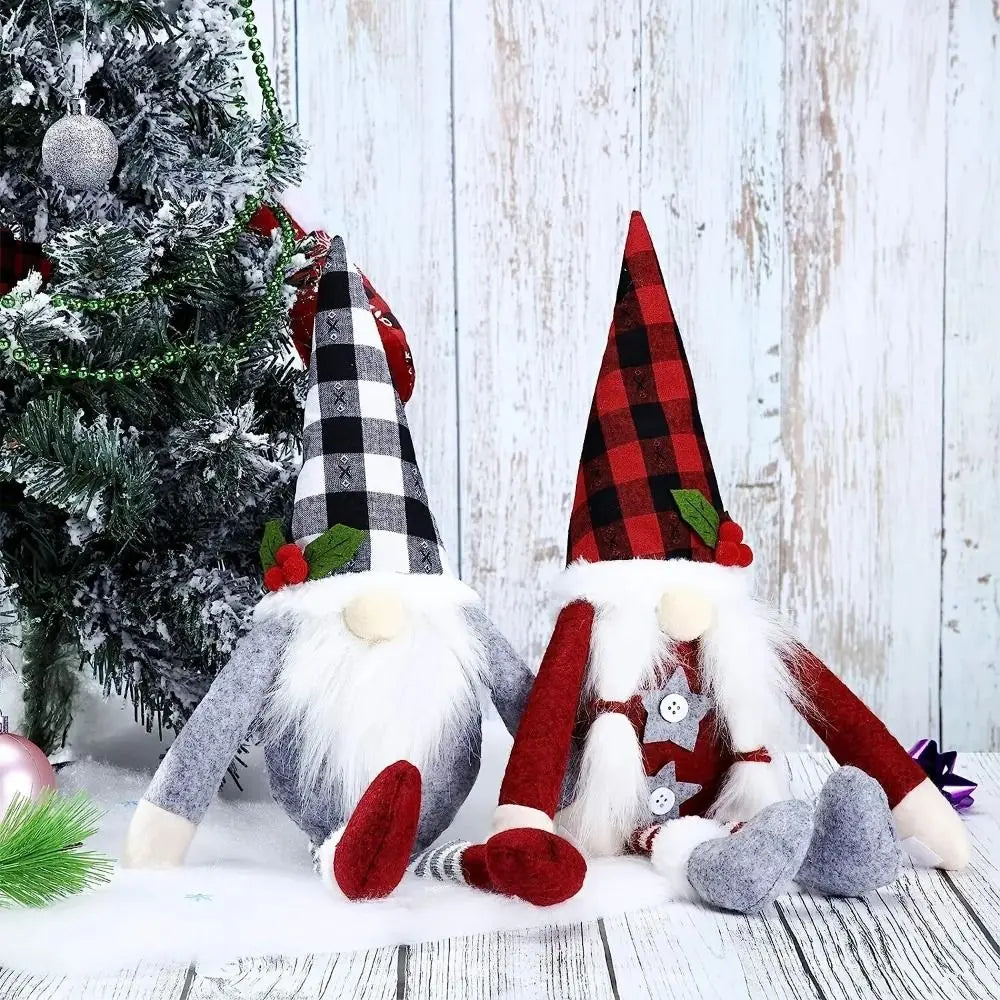Boucle rideau noël gnome rouge noir blanc festif pompons boutons festive