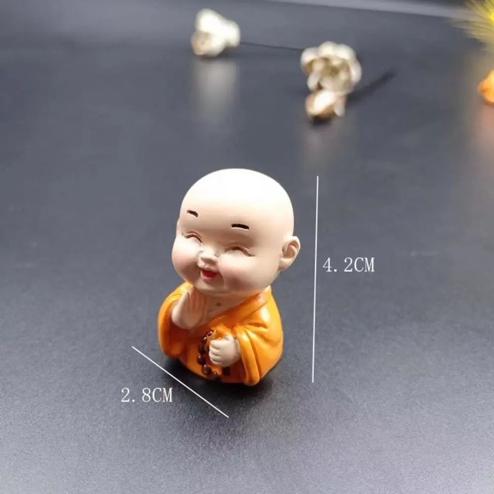ornement résine figuratif bouddha varié décoration maison statuette mat opaque orange blanc