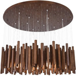 suspension lumineuse bois moderne ligne verticale marron clair finition brillante led scandinave