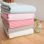 tissu lin rayures bleu rose rouge marron beige rustique simple champêtre sofa nappe