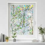 film confidentialité fenêtre multicolore floral adhésif moderne décoratif semi opaque vert bleu rose blanc