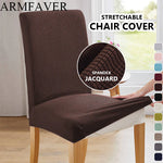 housse chaise marron foncé jacquard moderne élasthanne polyester extensible maison salon mariage